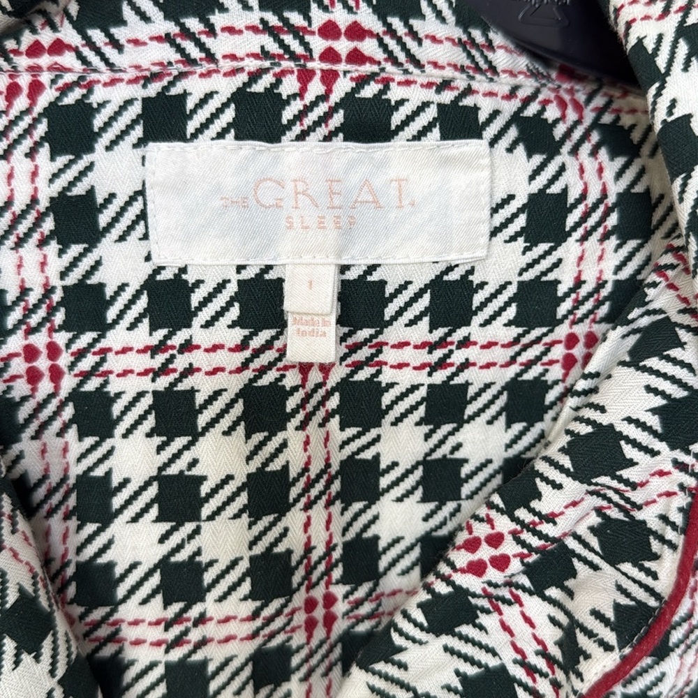 THE GREAT. SLEEP SET The Plaid Pajama Top and Pajama Bottoms Pants Winter Pine 1 - Picture 6 of 16